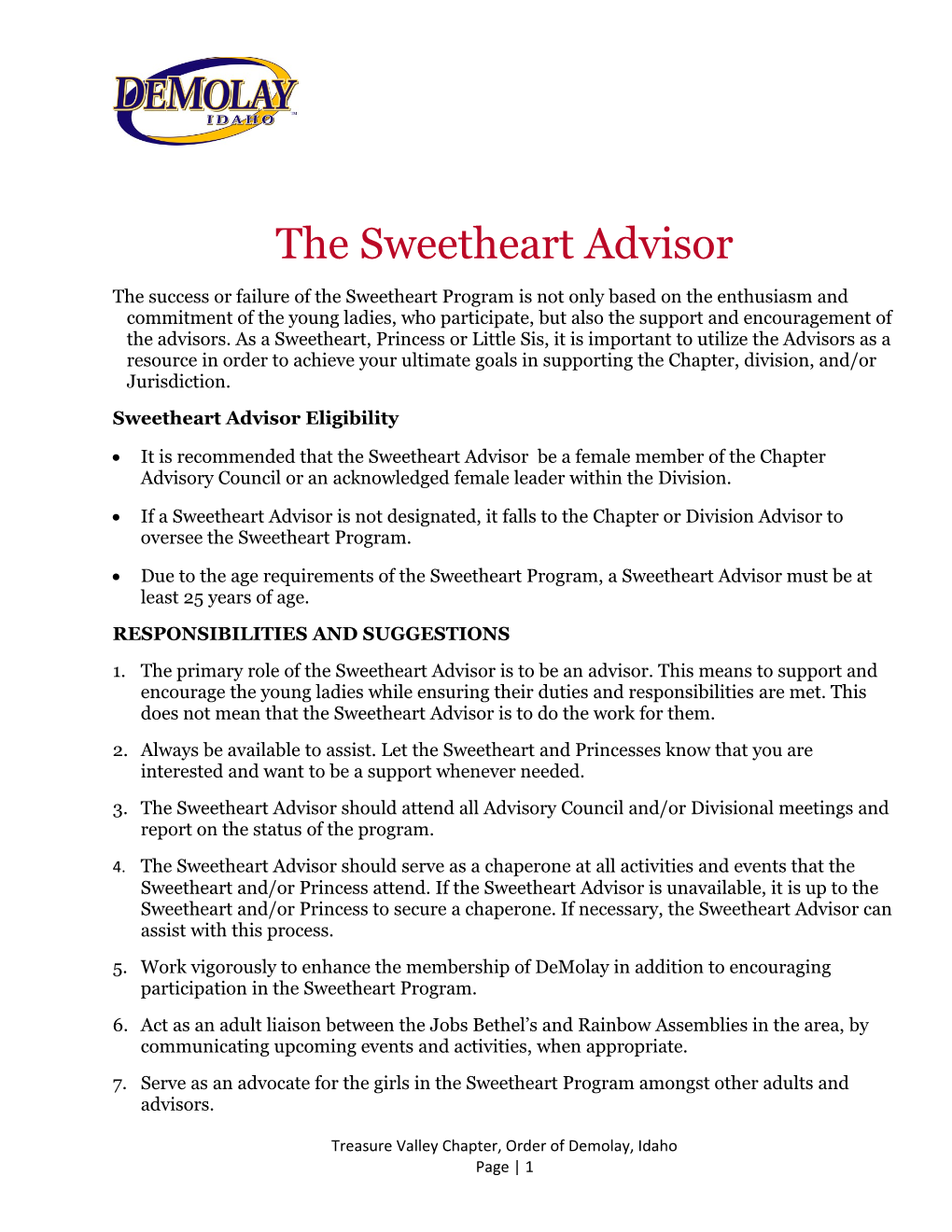 The Sweetheart Advisor