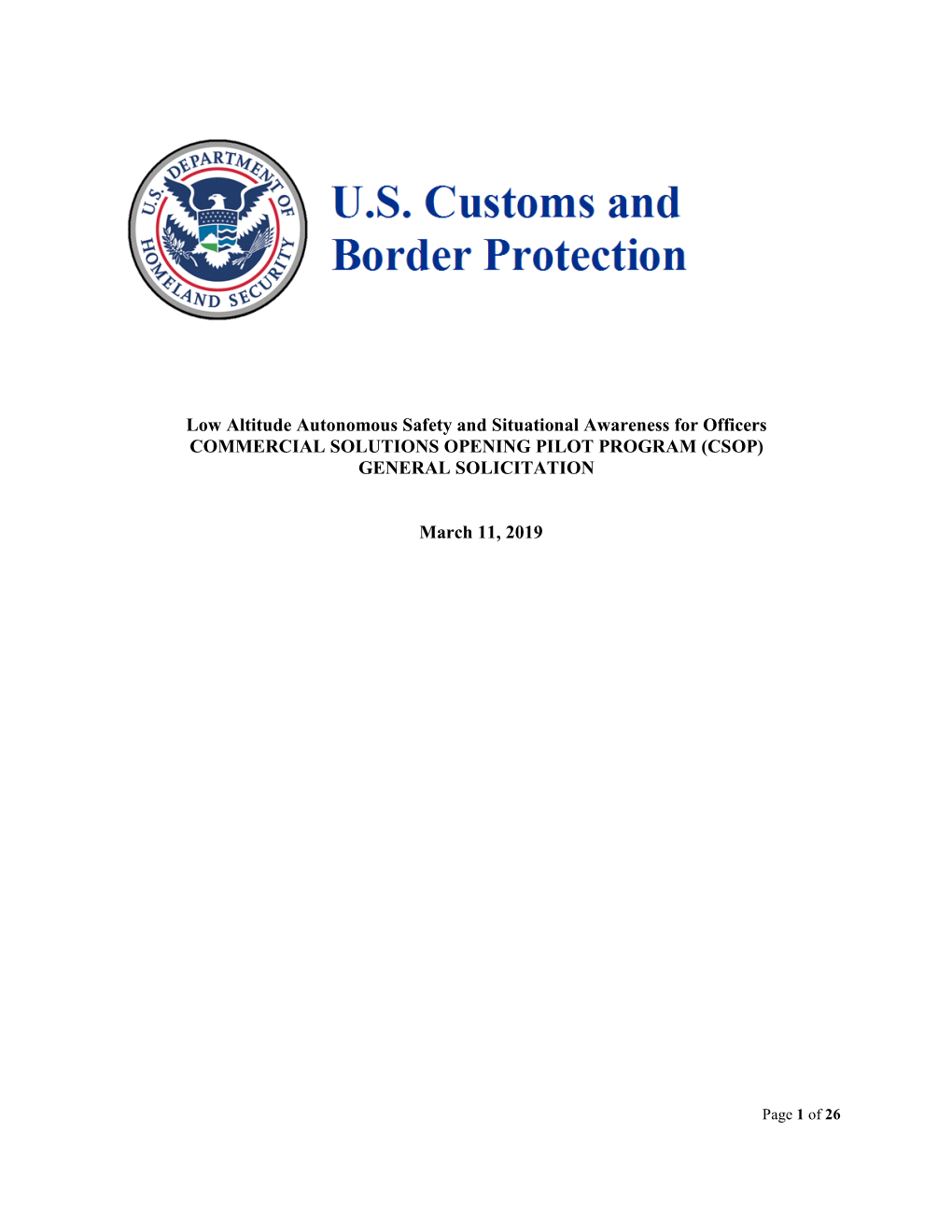 DHS CSOP CBP LASO (Solicitation)