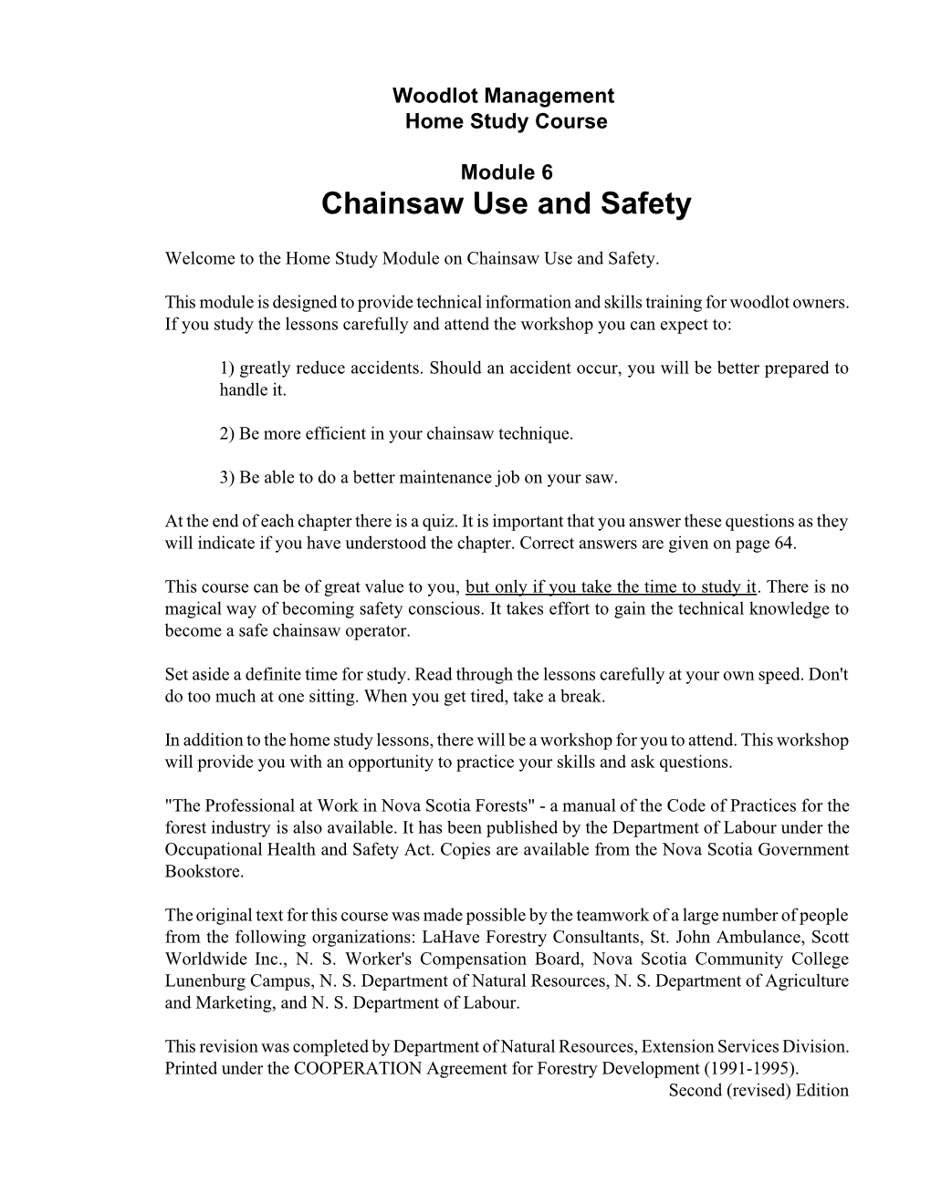 Chainsaw Use and Safety