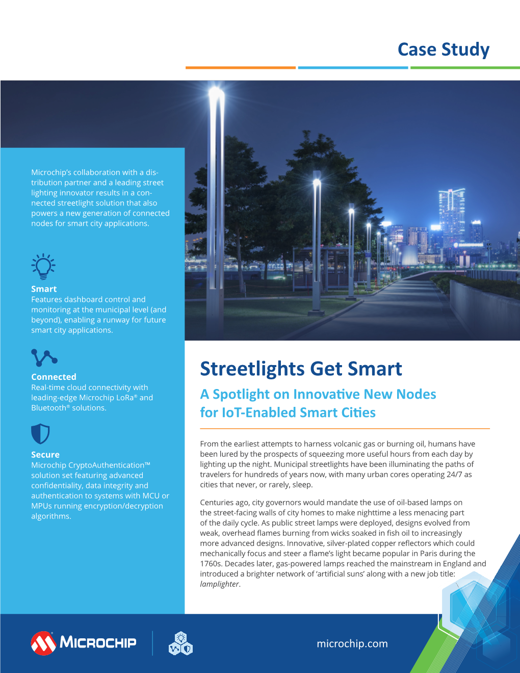 Streetlights Get Smart Real-Time Cloud Connectivity with Leading-Edge Microchip Lora® and a Spotlight on Innovative New Nodes Bluetooth® Solutions
