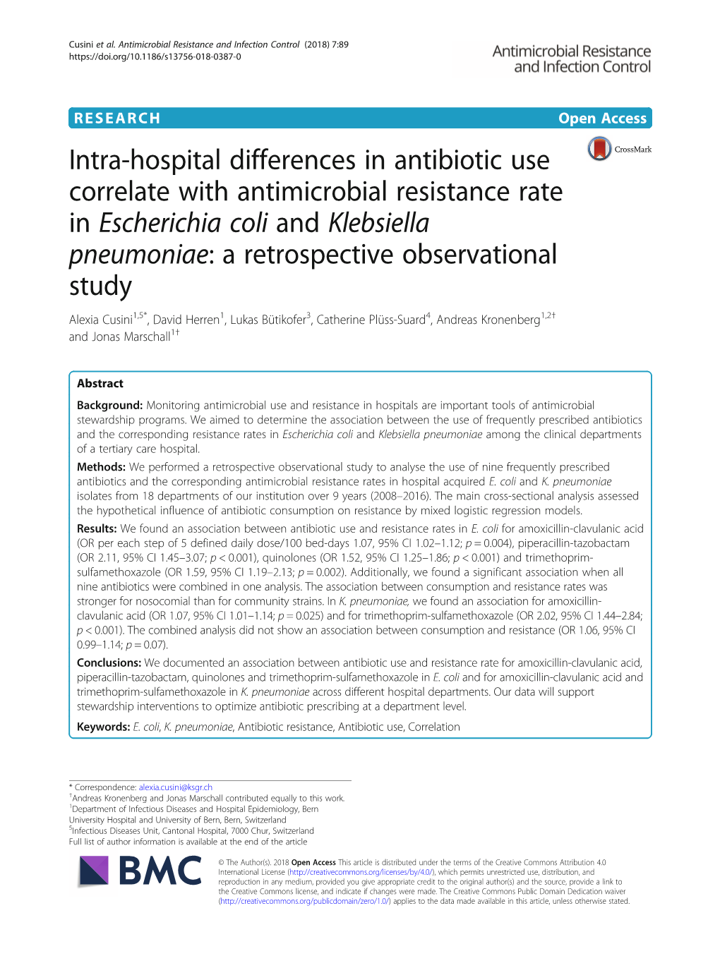 Intra-Hospital Differences in Antibiotic Use Correlate with Antimicrobial