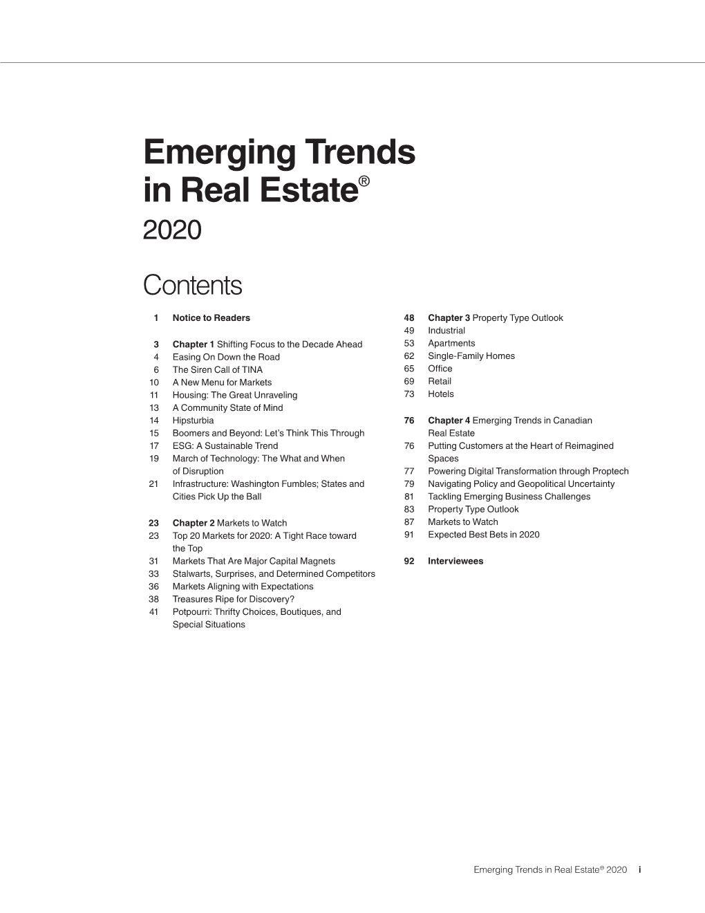 Emerging Trends in Real Estate® 2020