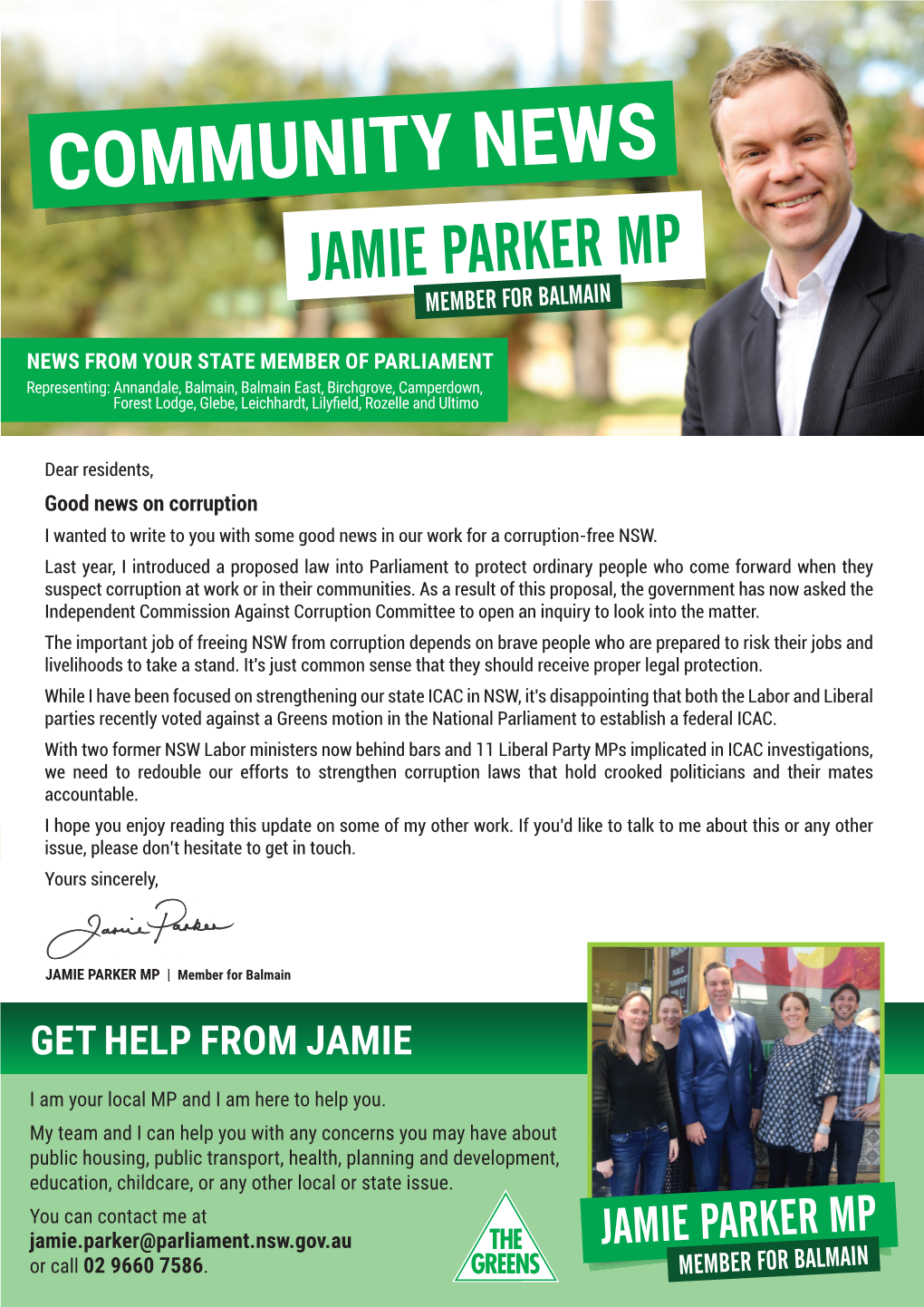 Community News Jamie Parker Mp Member for Balmain