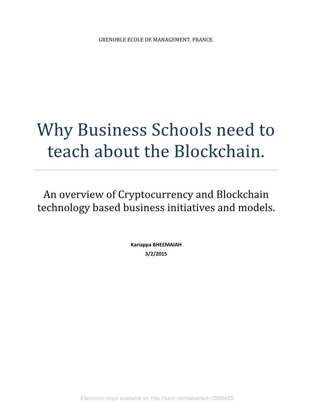 Why Business Schools Need to Teach Blockchain