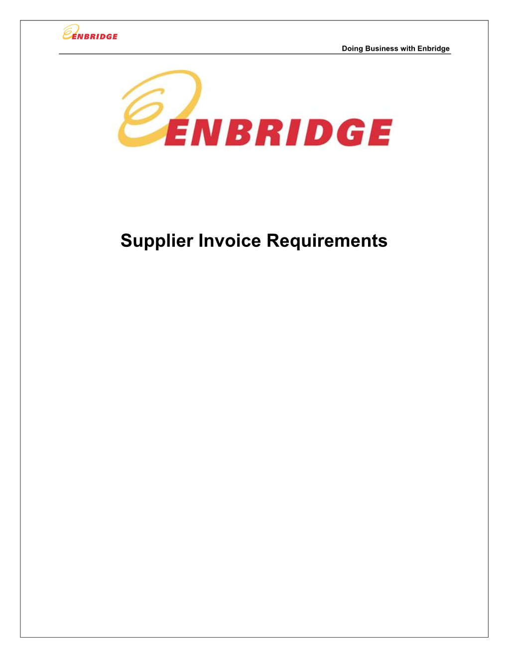Supplier Invoice Requirements