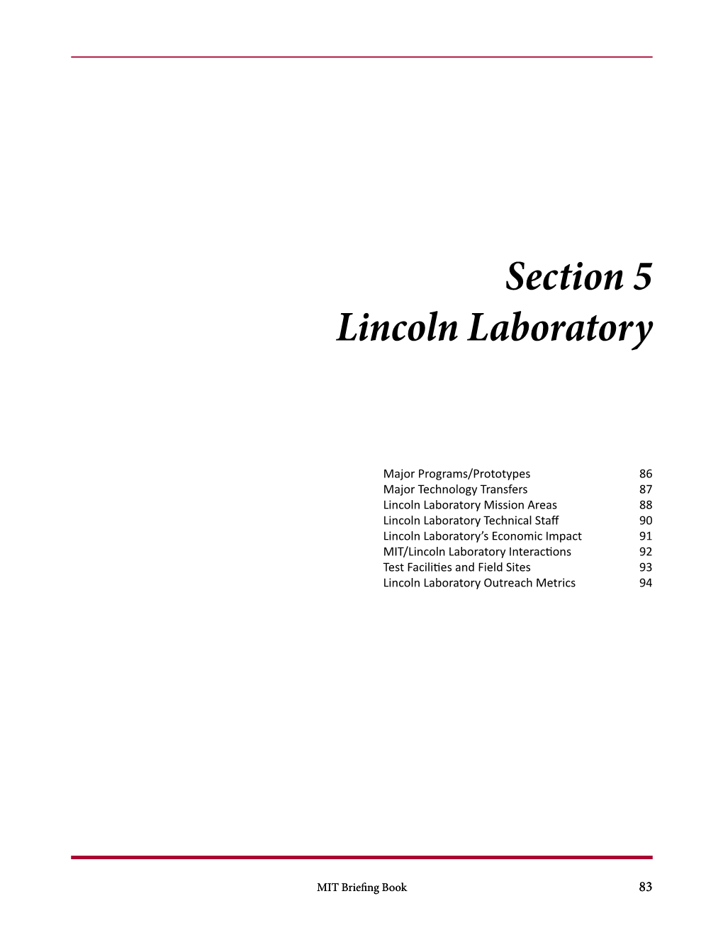 Section 5 Lincoln Laboratory