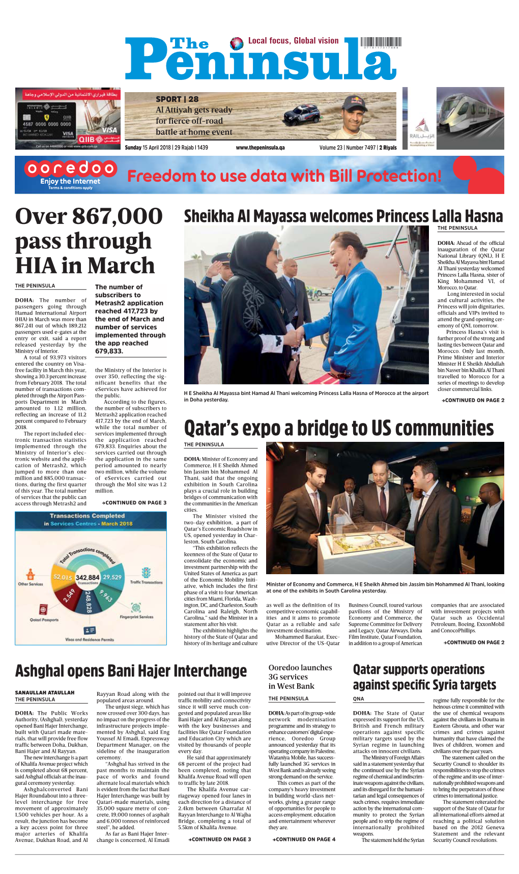 Over 867,000 Pass Through HIA in March