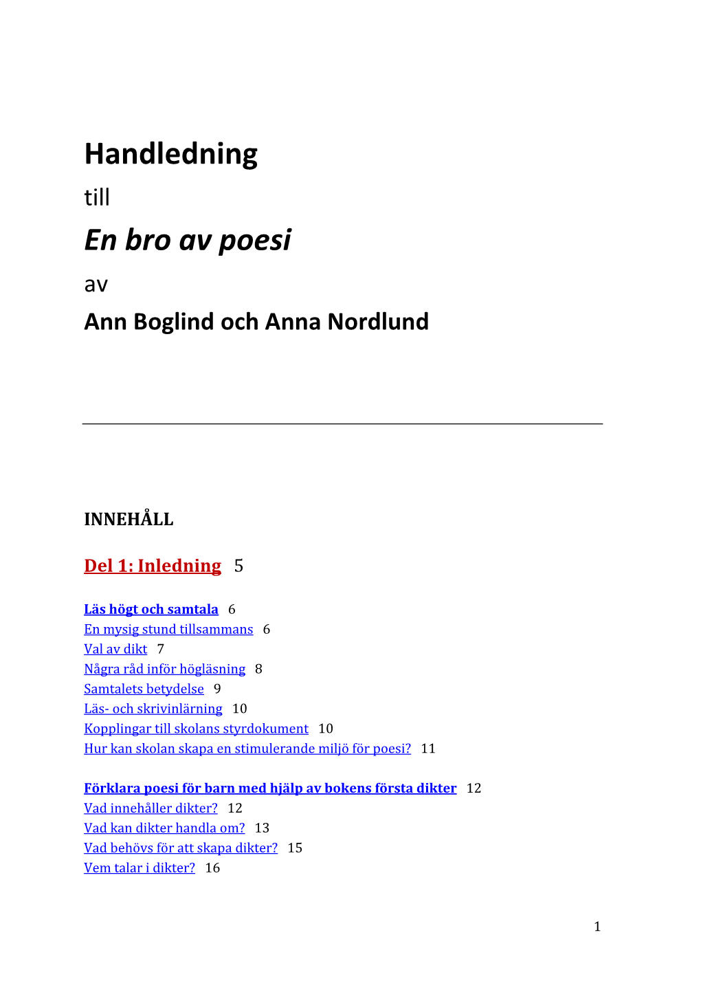 Handledning En Bro Av Poesi