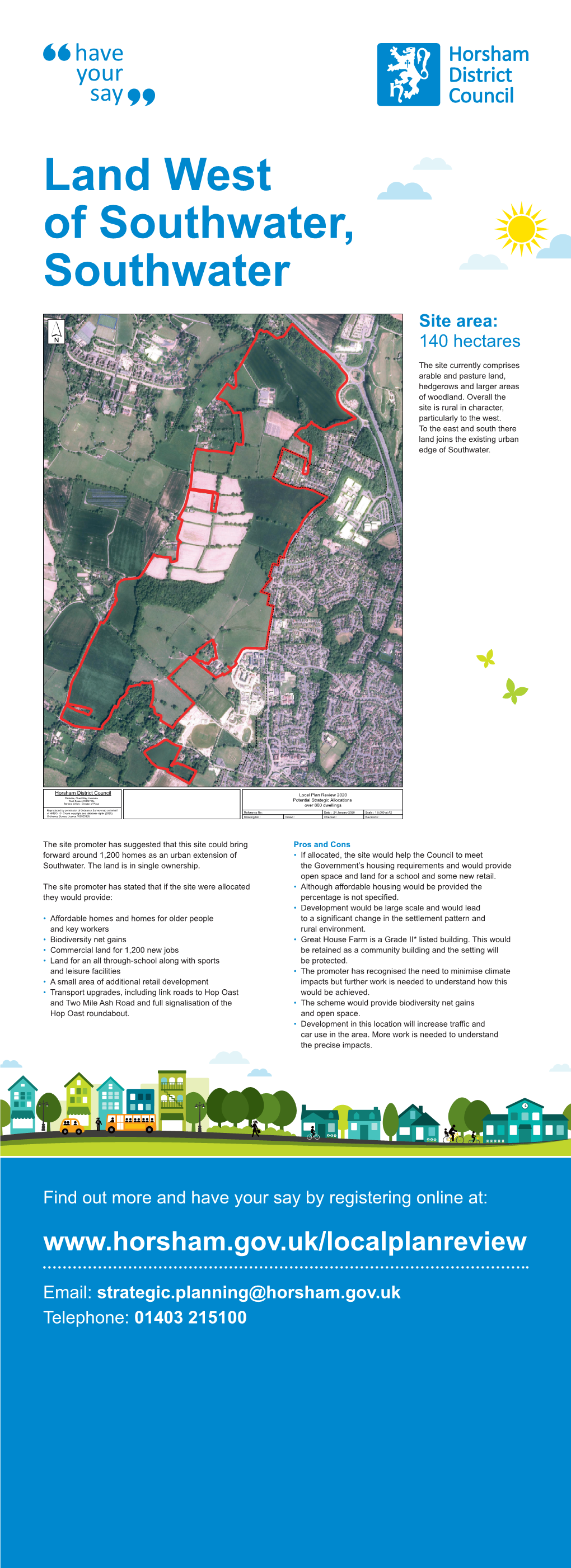 Land West of Southwater, Southwater Site Area: ´ 140 Hectares