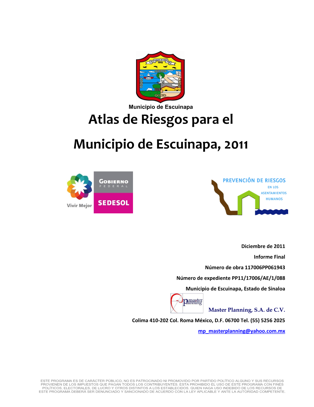 Atlas De Riesgos Para El Municipio De Escuinapa, 2011