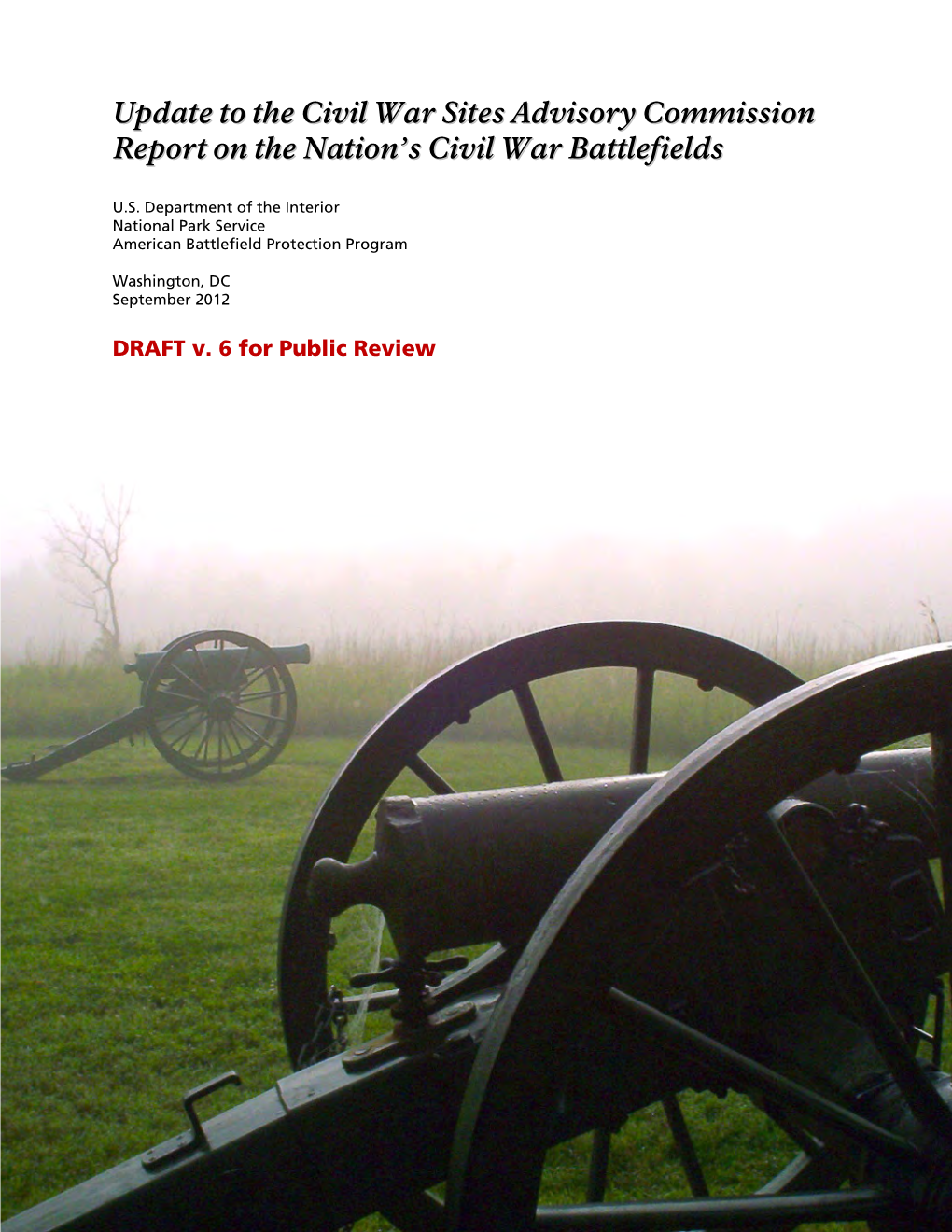 Update to the Civil War Sites Advisory Commission's Report on The
