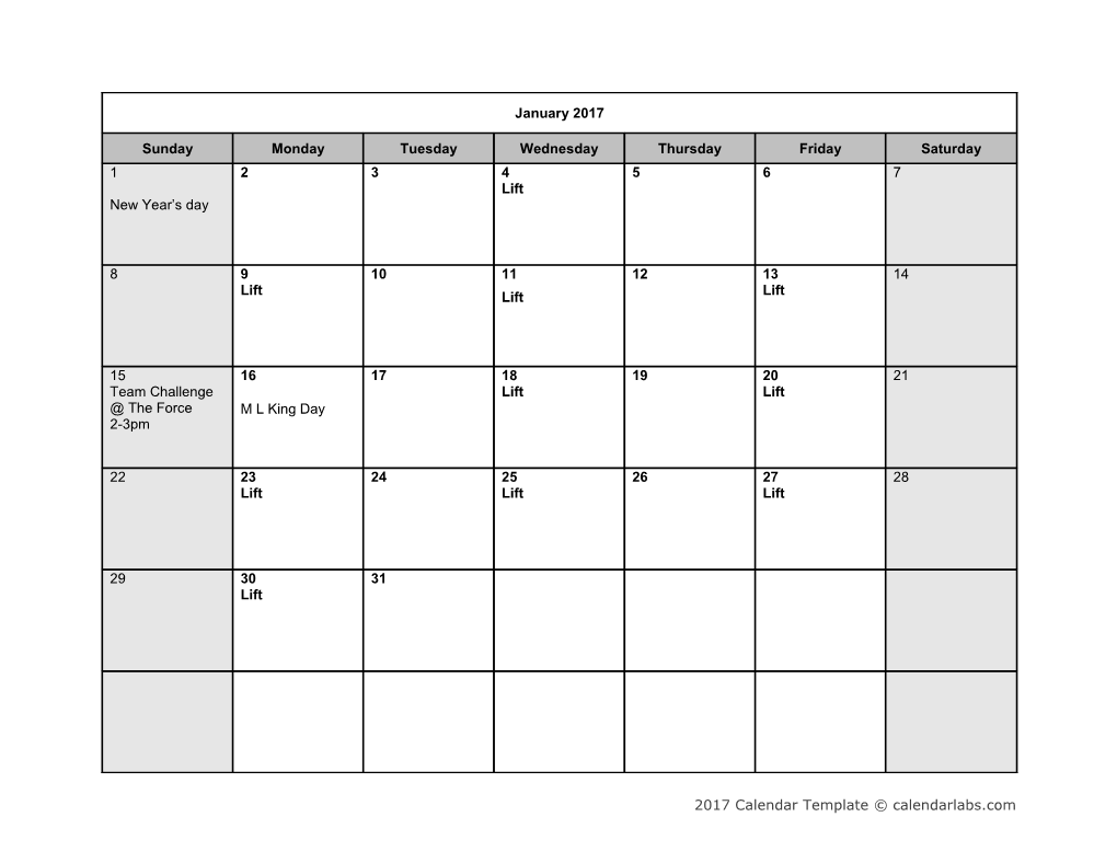 2017 Monthly Calendar - Calendarlabs.Com