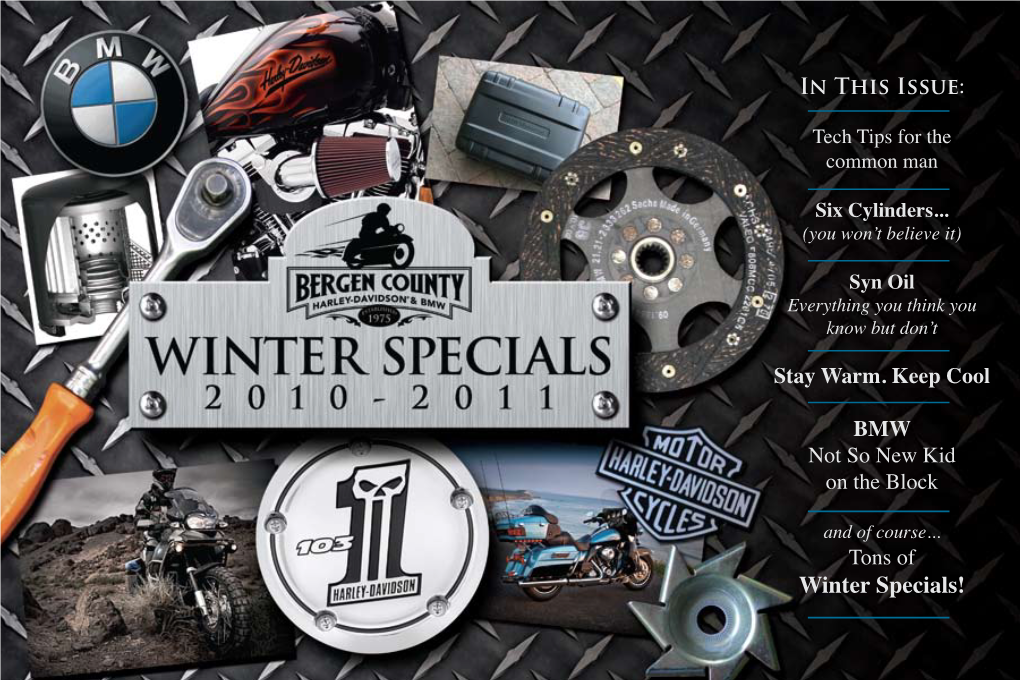 Winter Specials! WS01 • the Oil Change Interval for Synthetic Oil and Conventional Oil Is the SAME