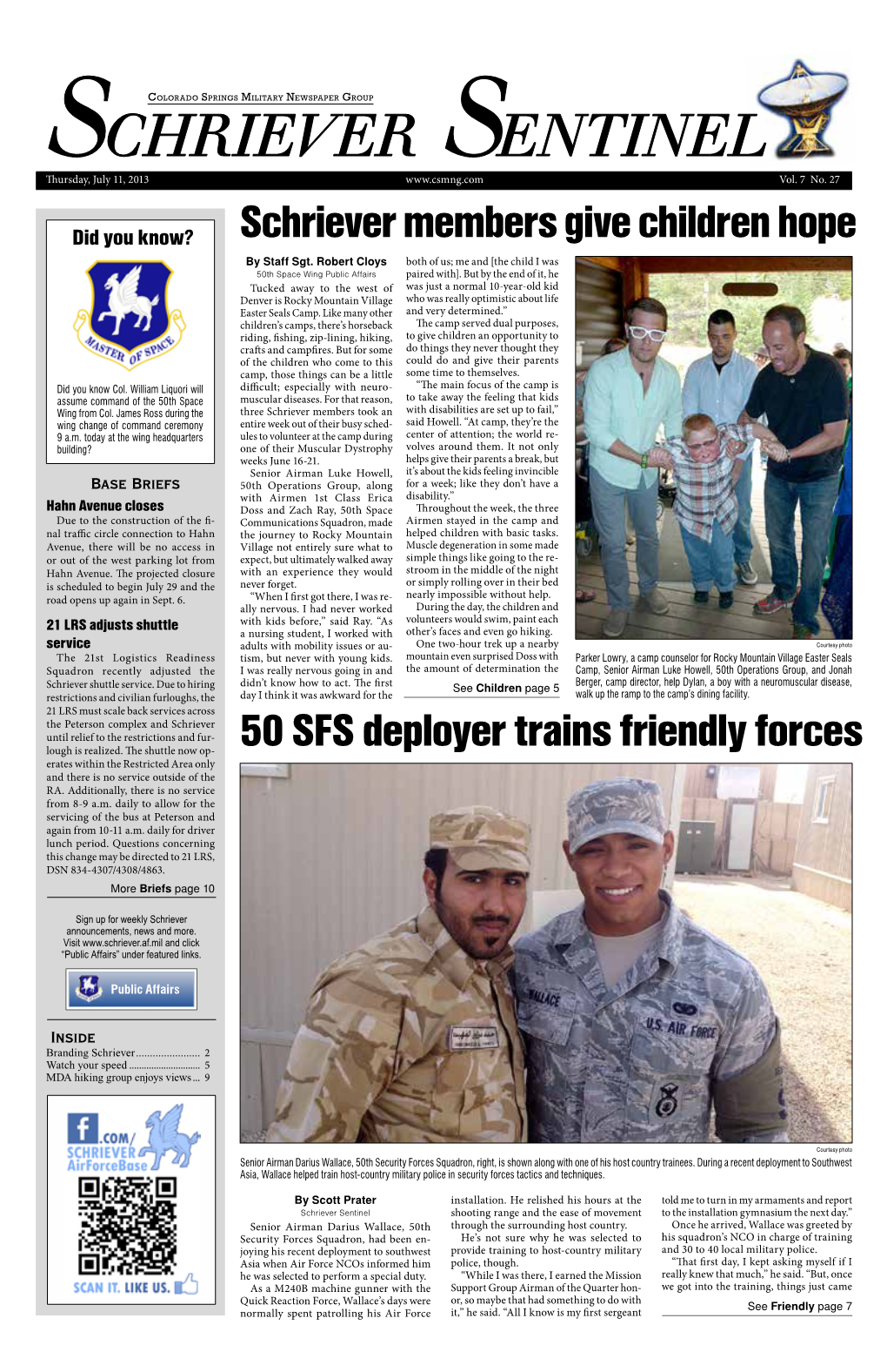 Schriever Members Give Children Hope 50 SFS Deployer Trains