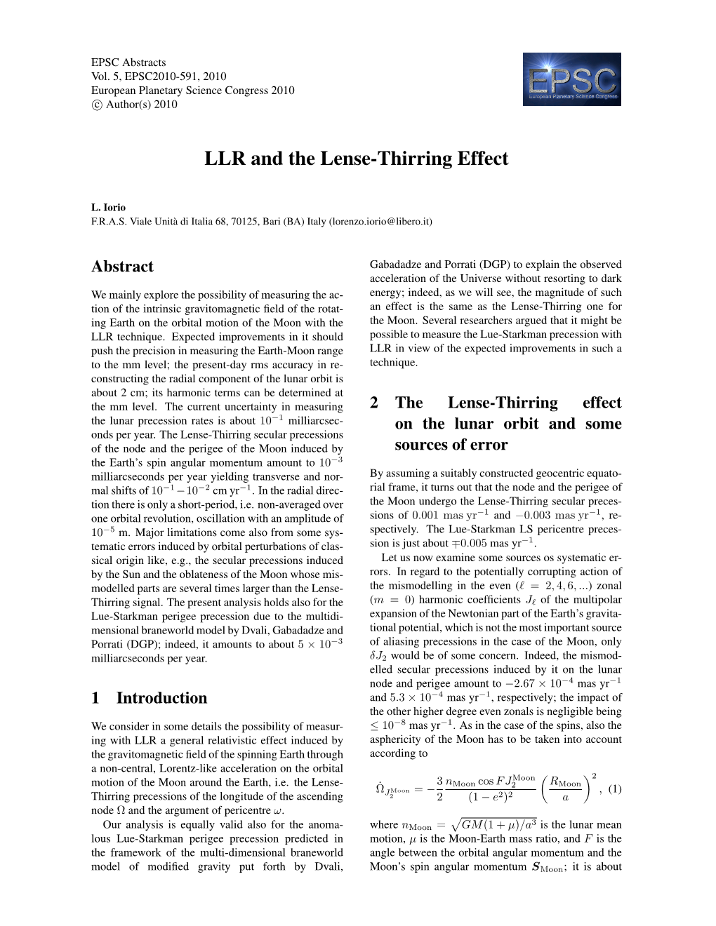 LLR and the Lense-Thirring Effect