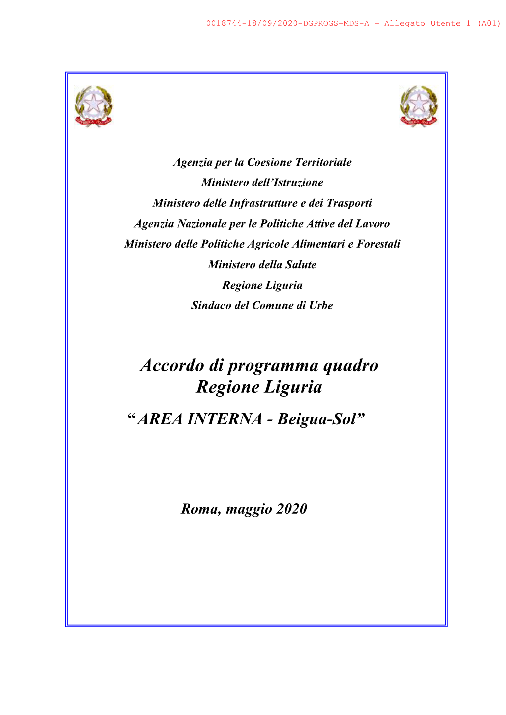 Accordo Di Programma Quadro Regione Liguria