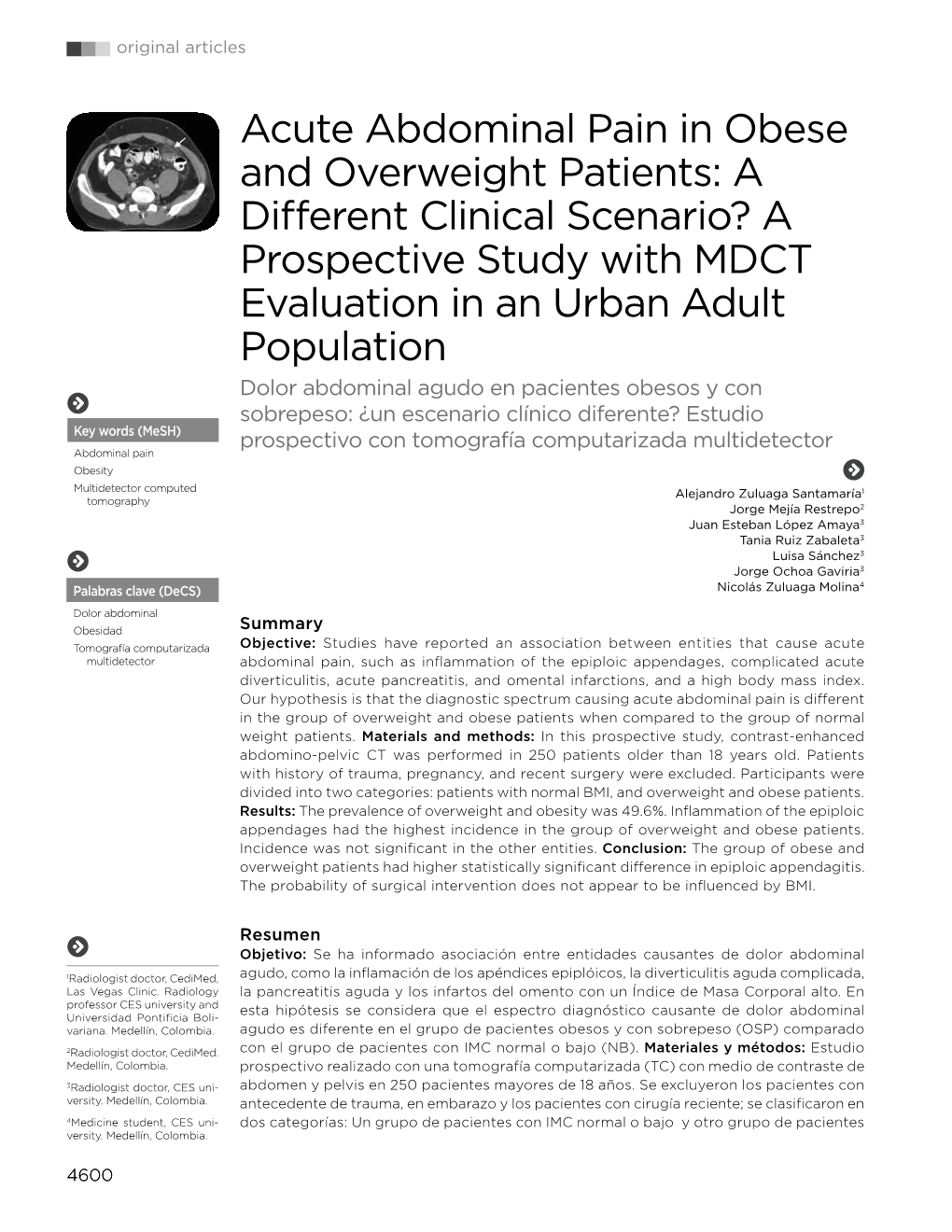 Acute Abdominal Pain in Obese and Overweight Patients: a Different