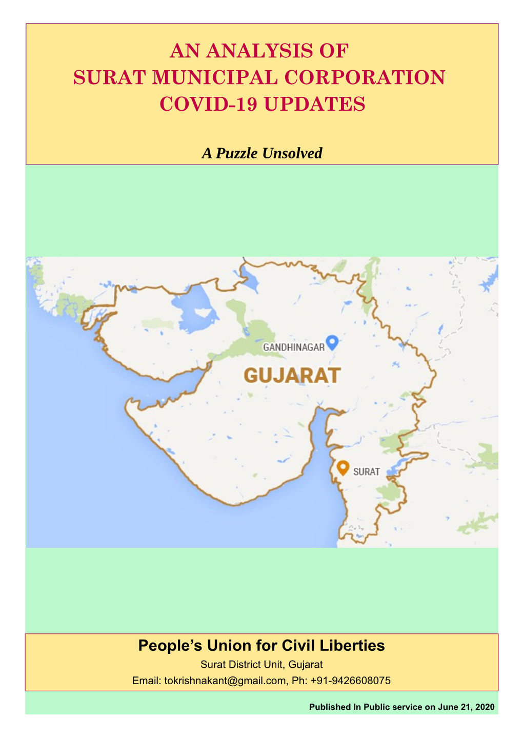 An Analysis of Surat Municipal Corporation Covid-19 Updates