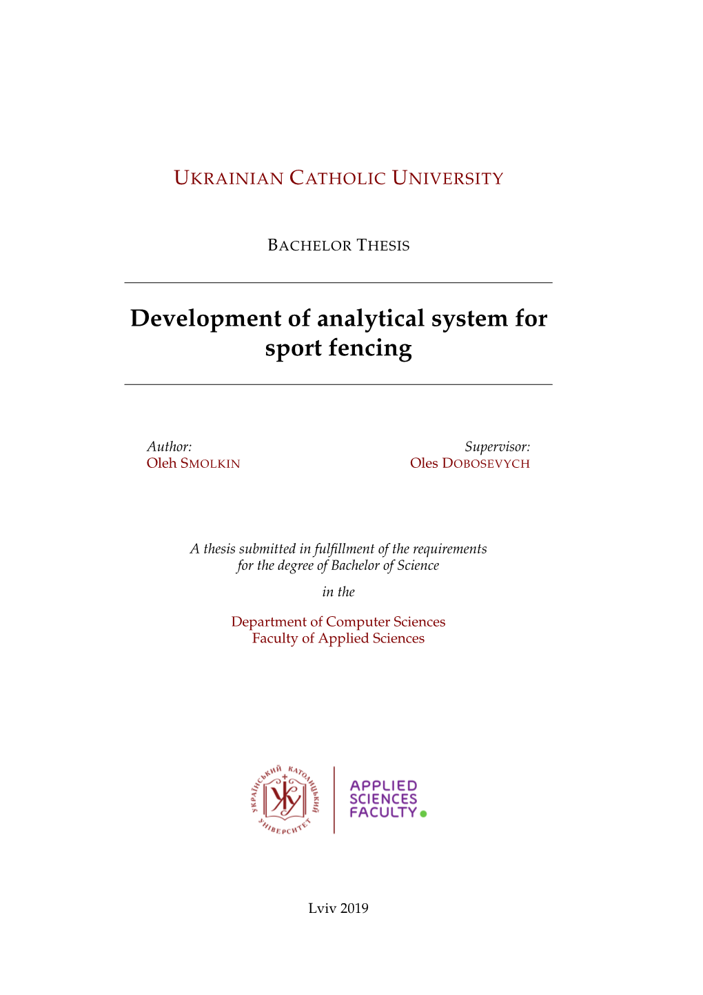 Development of Analytical System for Sport Fencing