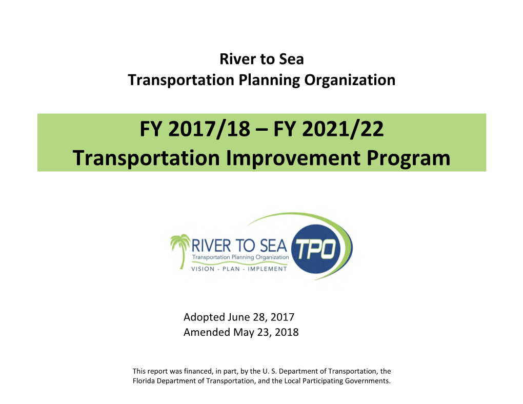 FY 2017/18 – FY 2021/22 Transportation Improvement Program