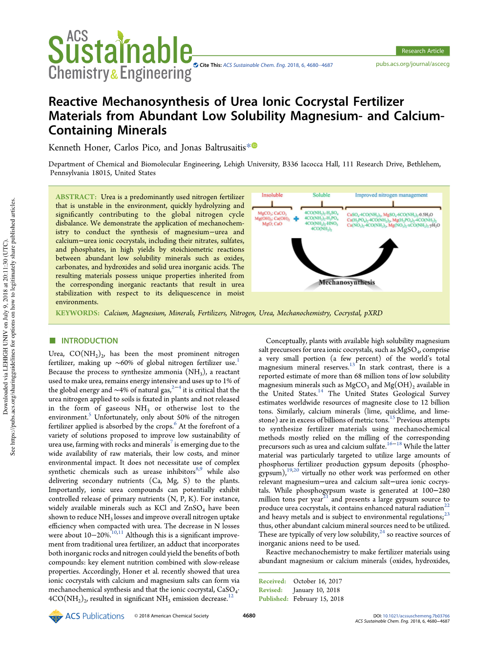 Reactive Mechanosynthesis of Urea Ionic Cocrystal Fertilizer Materials