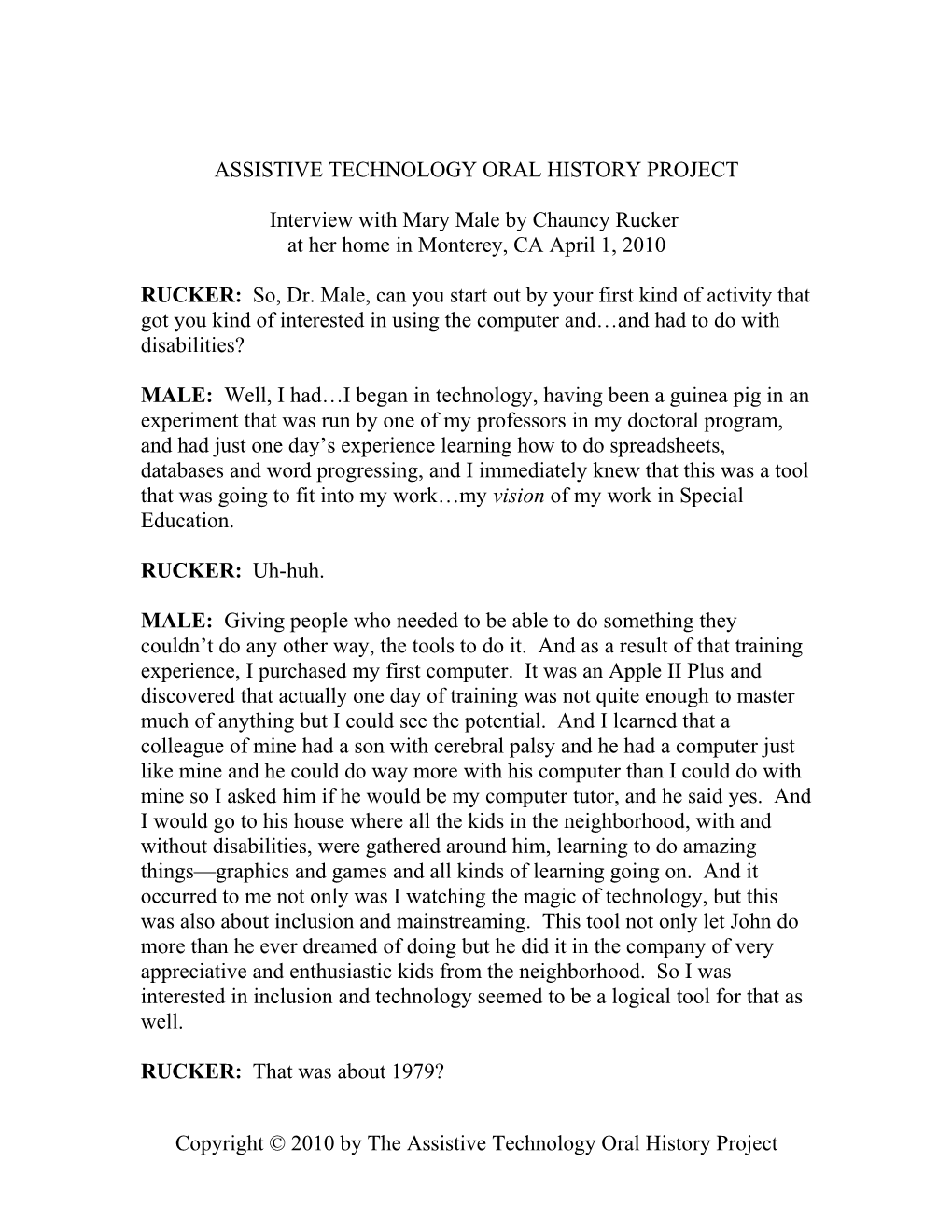 Assistive Technology Oral History Project s1