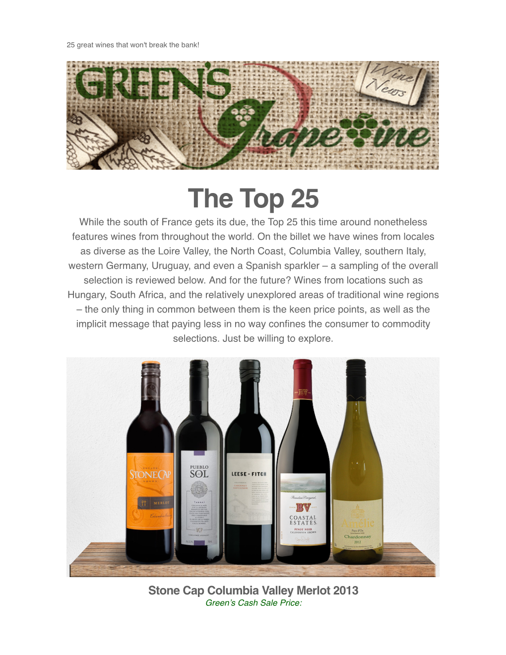 Top 25 Wines