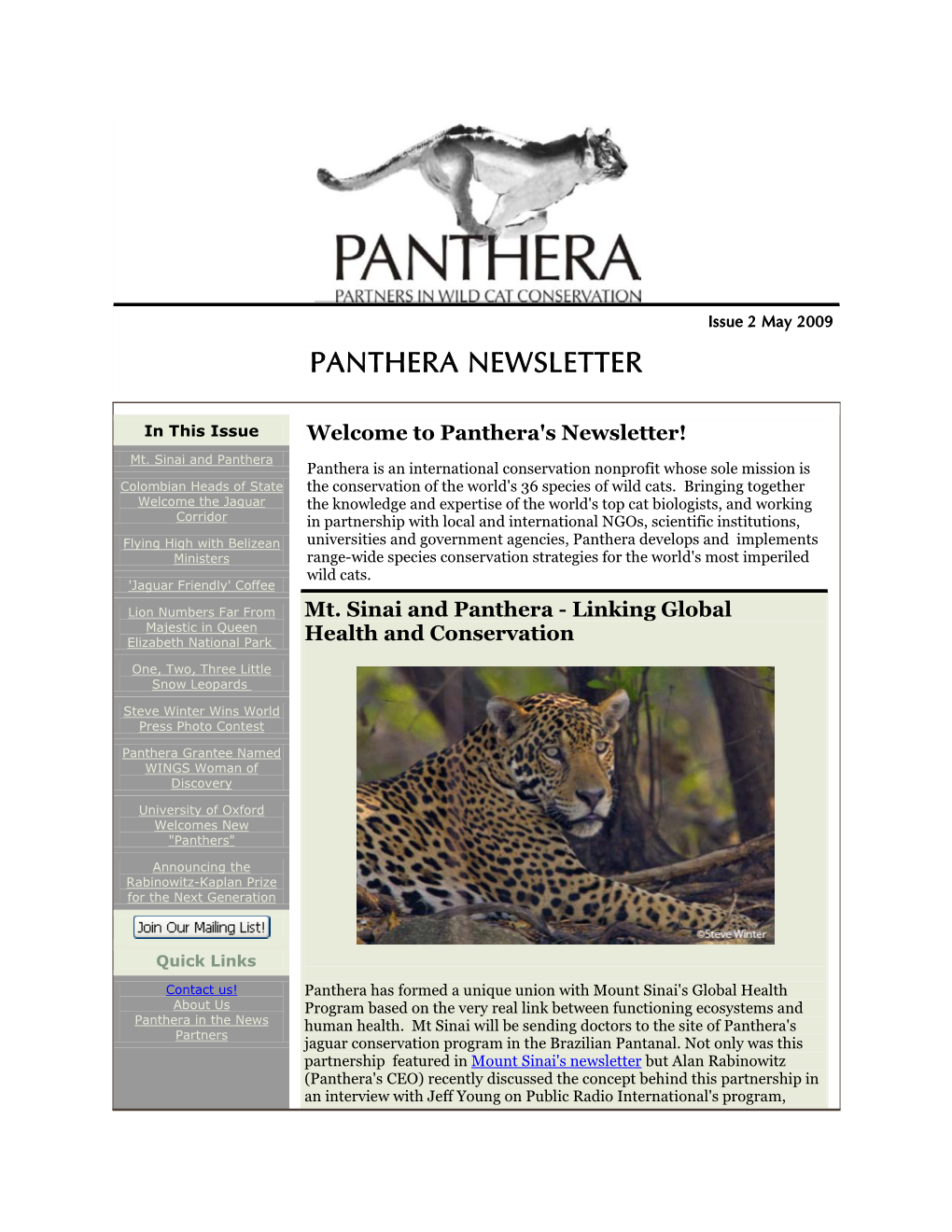 Panthera Newsletter