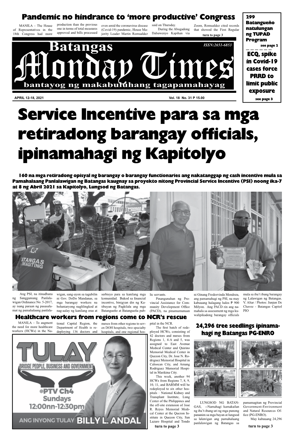 Monday Times Batangas April 12-18, 2021