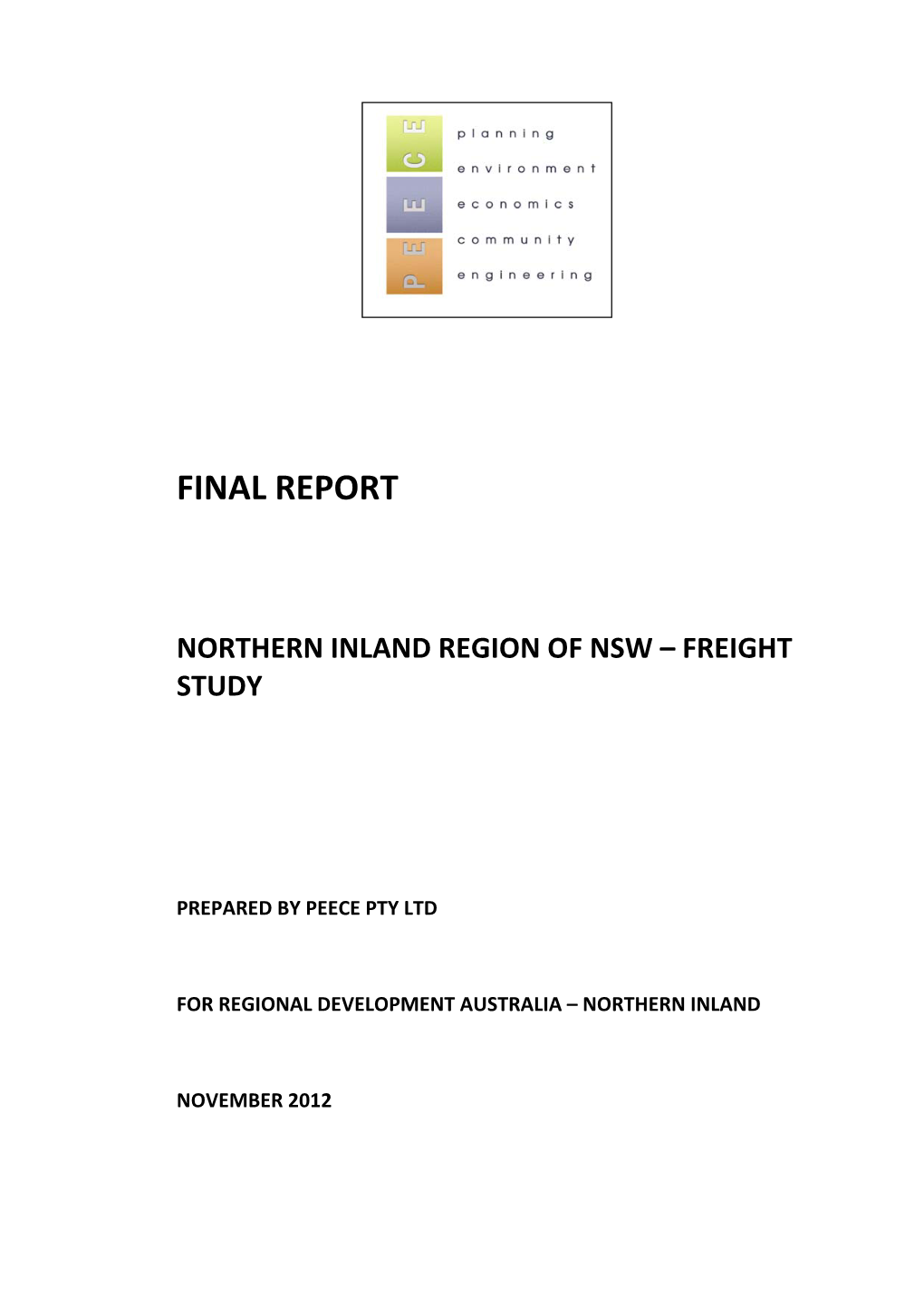 Northern Inland Road Freight Study Report