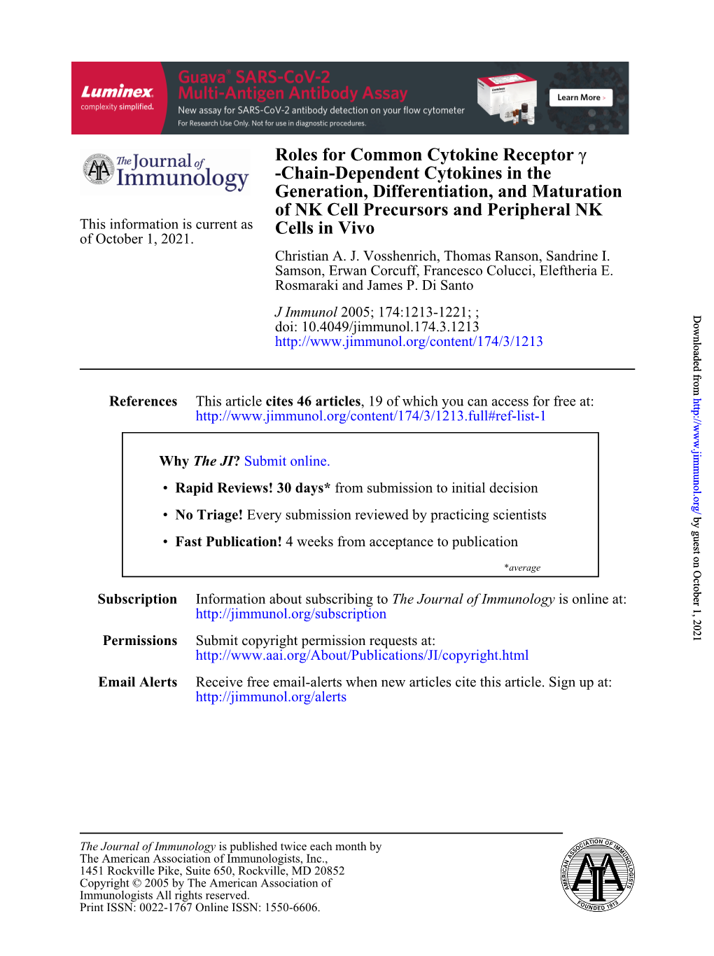 Cells in Vivo of NK Cell Precursors and Peripheral NK Generation, Differentiation, and Maturation -Chain-Dependent Cytokines In