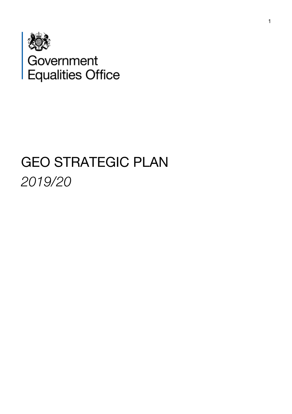 Geo Strategic Plan 2019/20