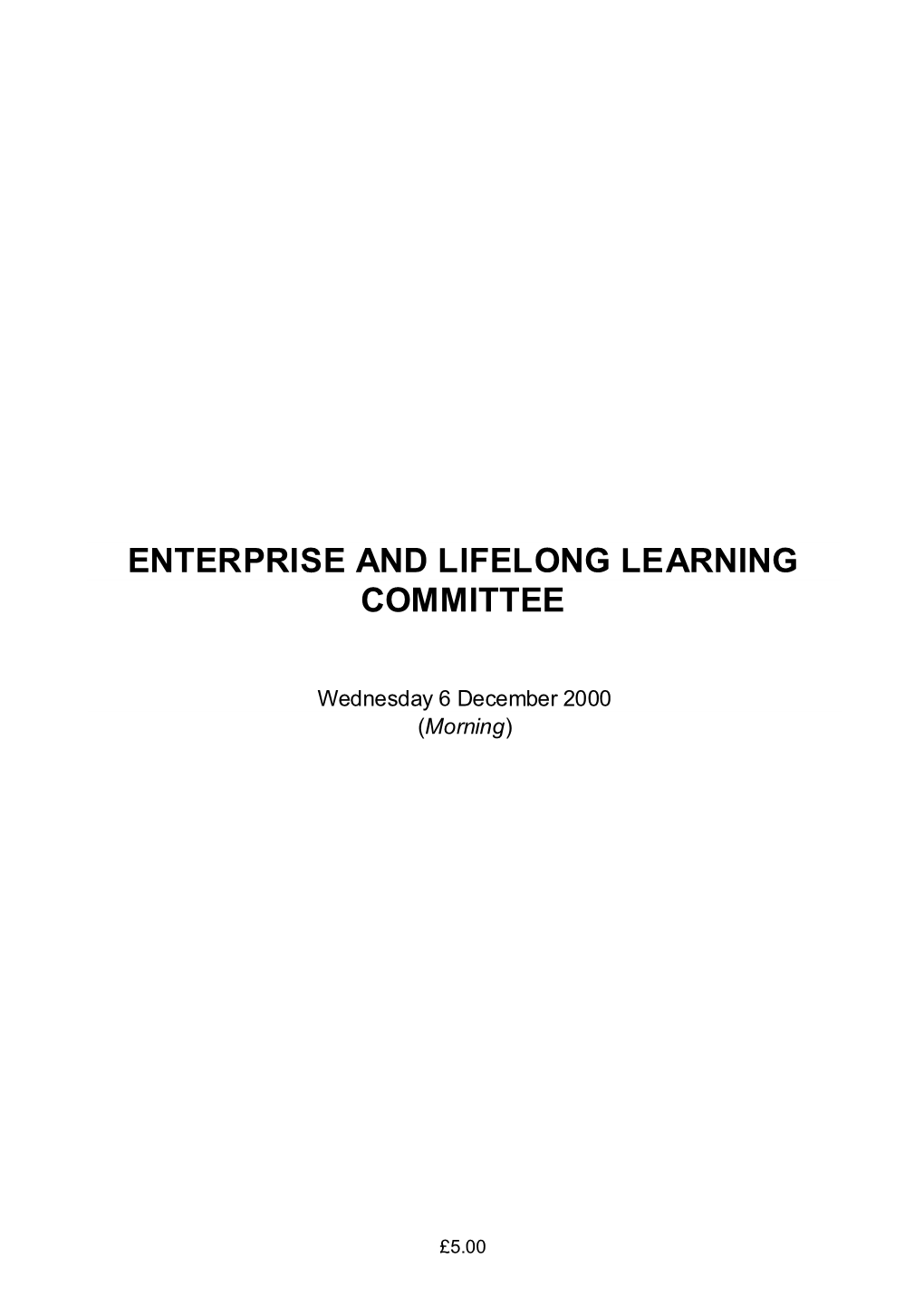 Enterprise and Lifelong Learning Committee