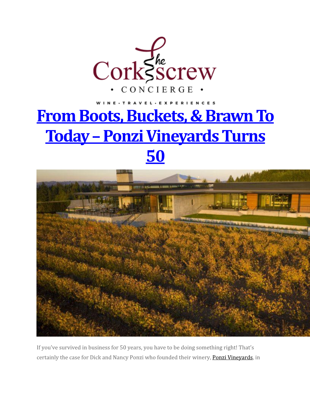 Ponzi Vineyards Turns 50