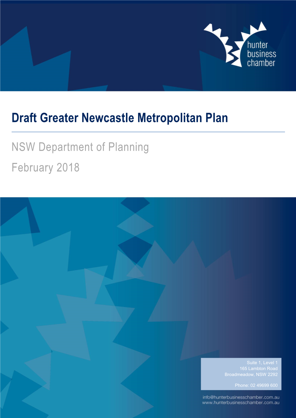 Draft Greater Newcastle Metropolitan Plan