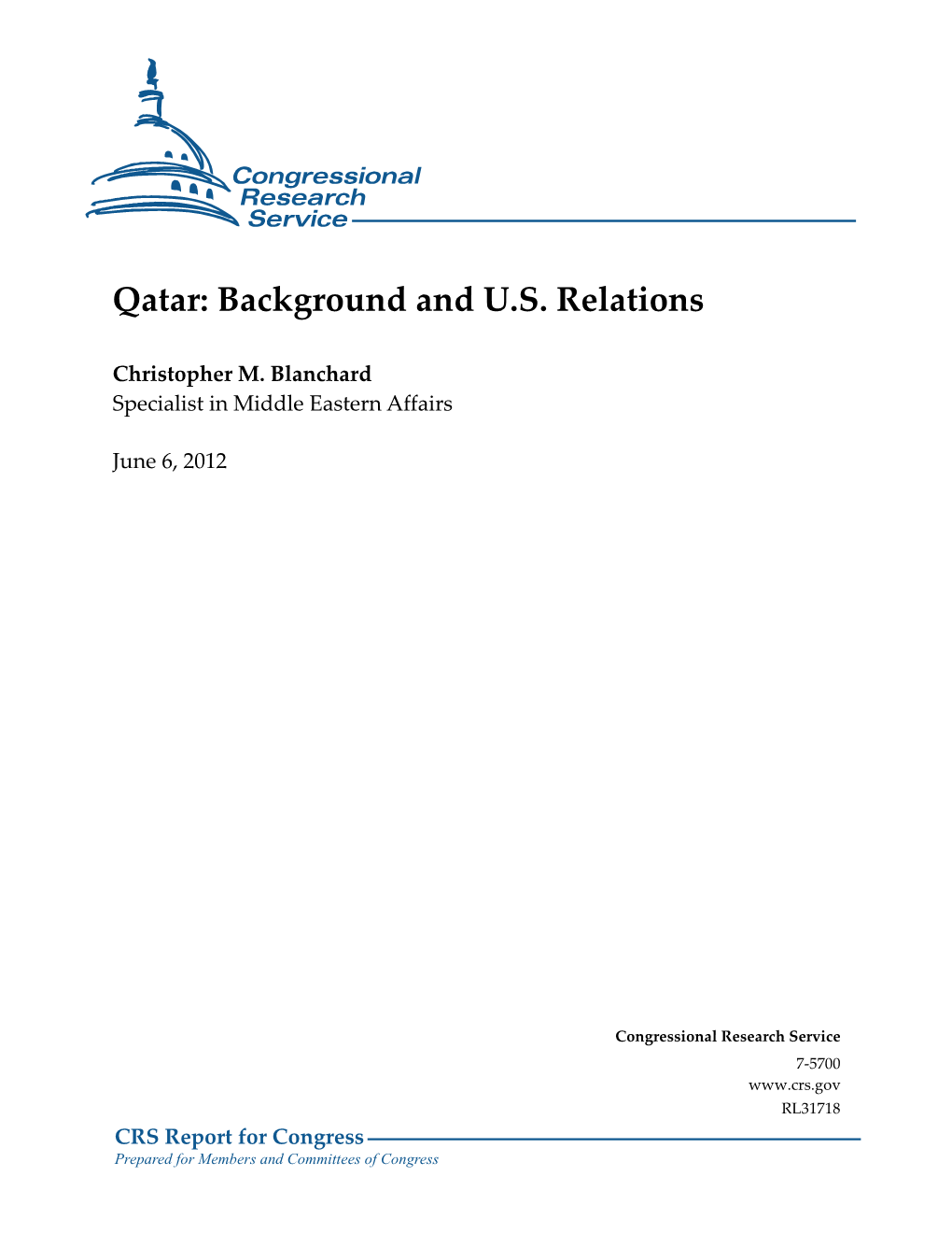 Qatar: Background and U.S. Relations