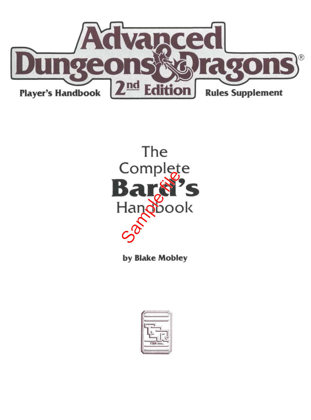 The Completed Bard's Handbook