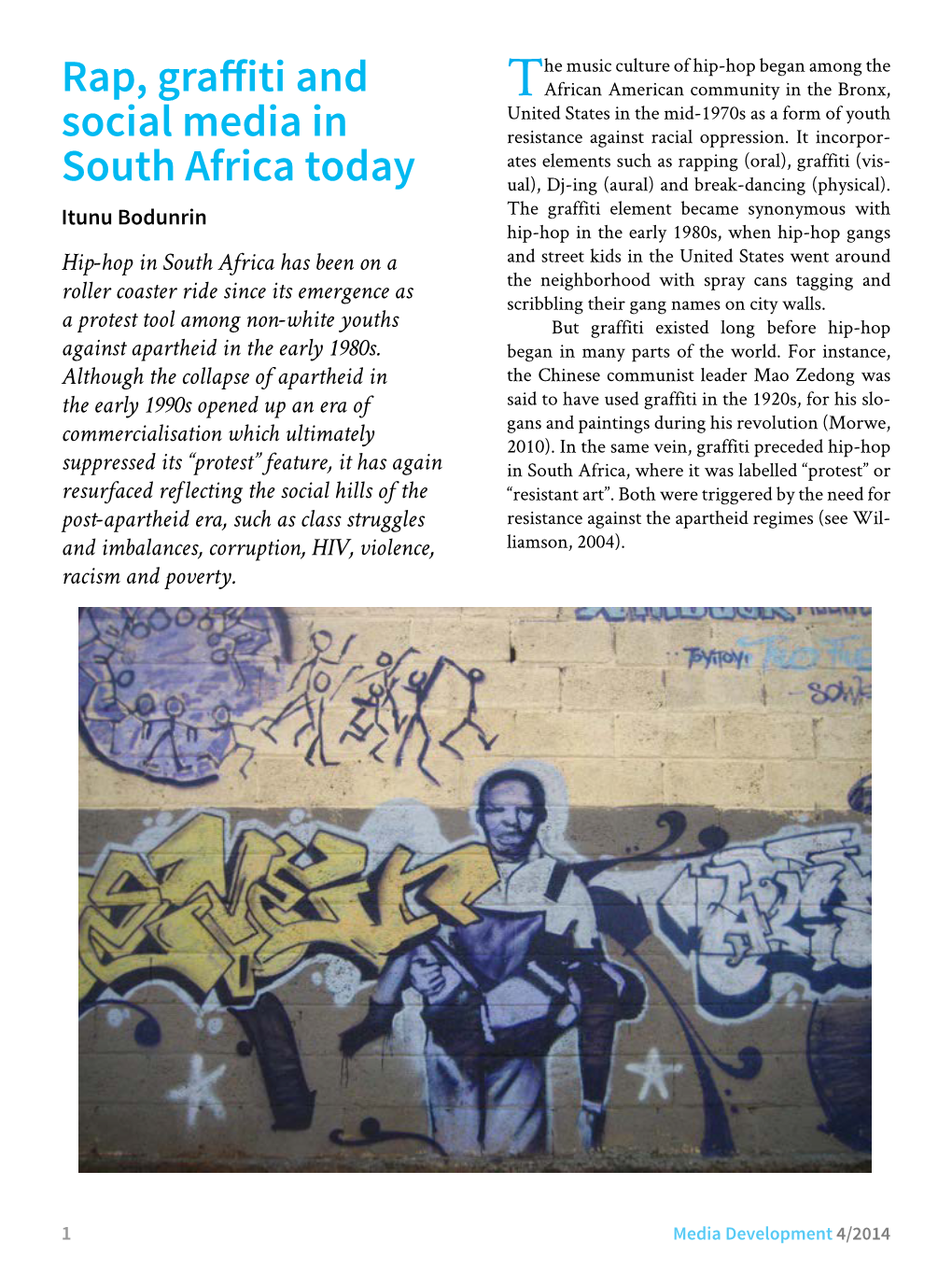 Rap, Graffiti and Social Media in South Africa Today