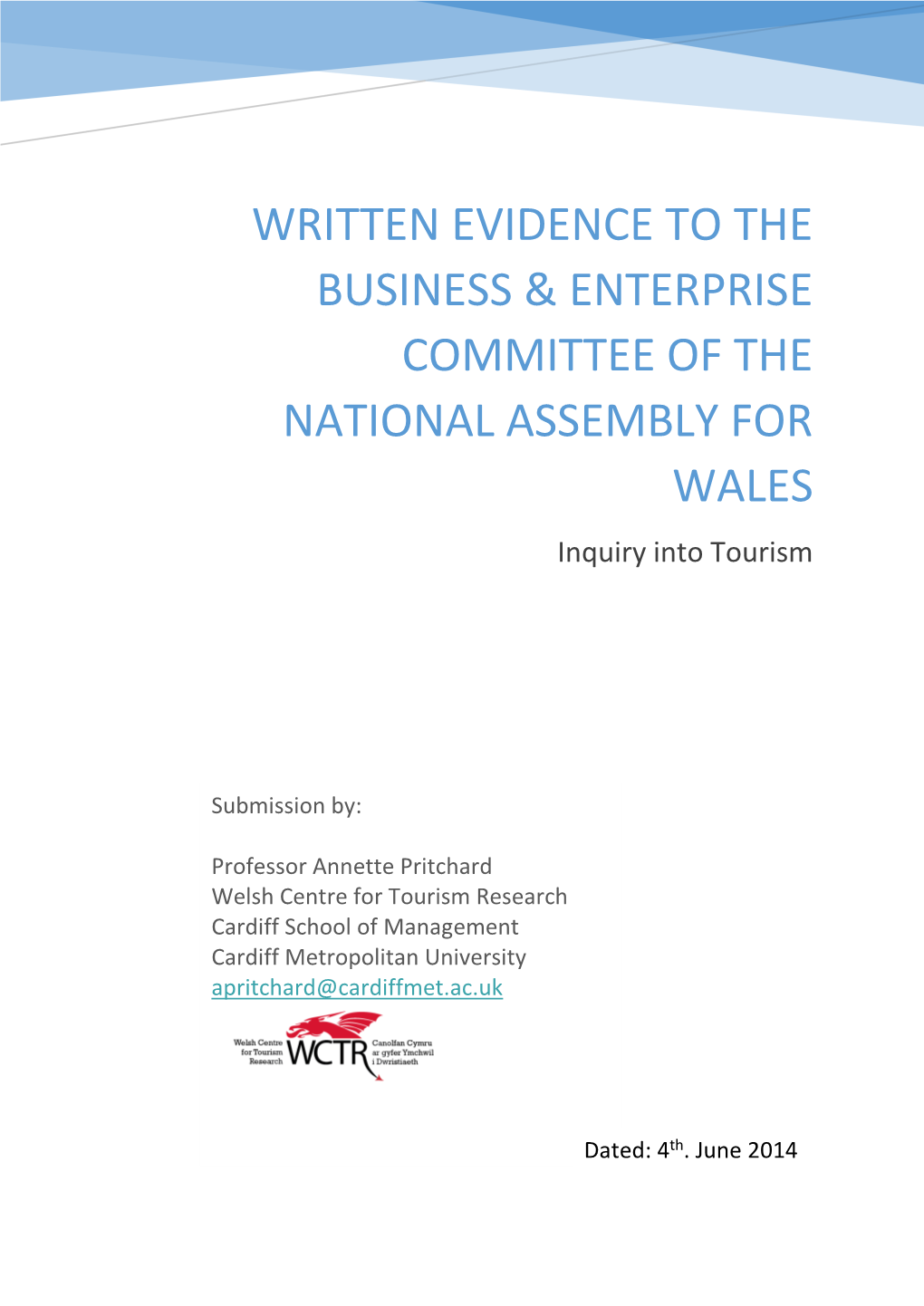 WRITTEN EVIDENCE to the Business & Enterprise COMMITTEE of The