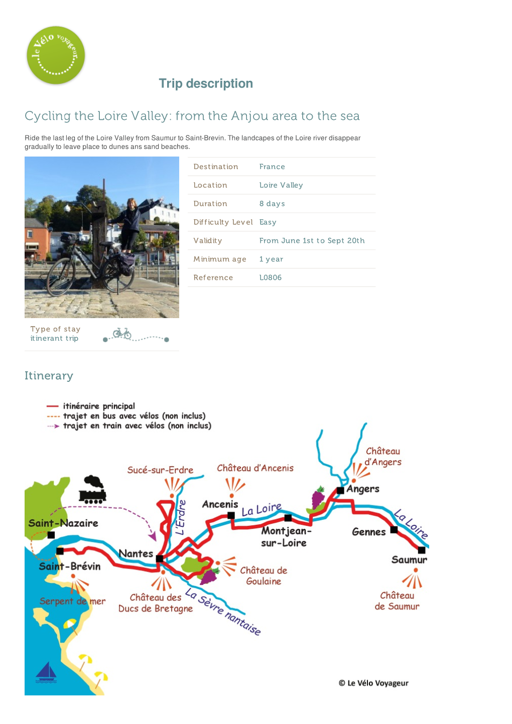 Trip Description Cycling the Loire Valley