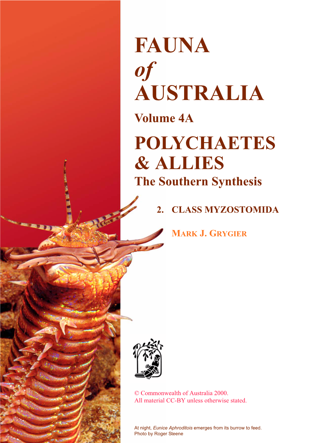 Fauna of Australia 4A Polychaetes & Allies, Myzostomida