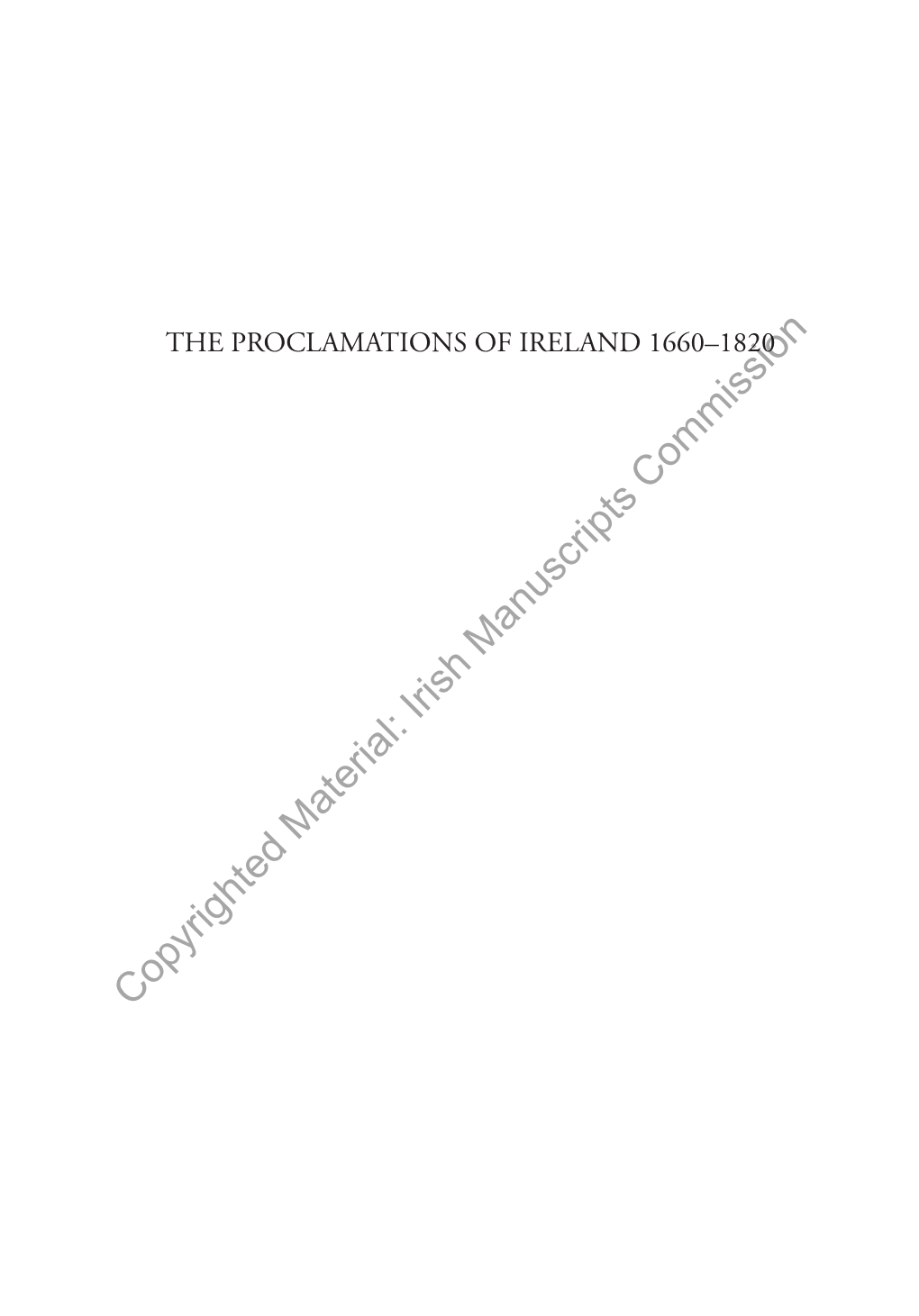 Copyrighted Material: Irish Manuscripts Commission