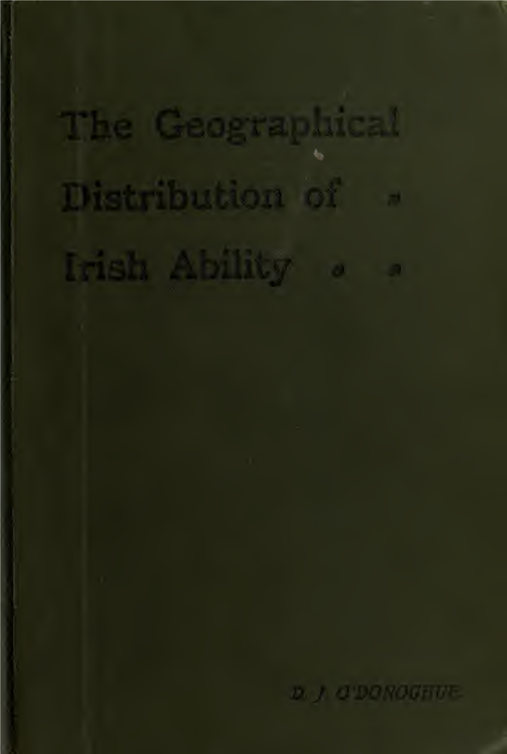 The Geographical Distribution of Irish Ability