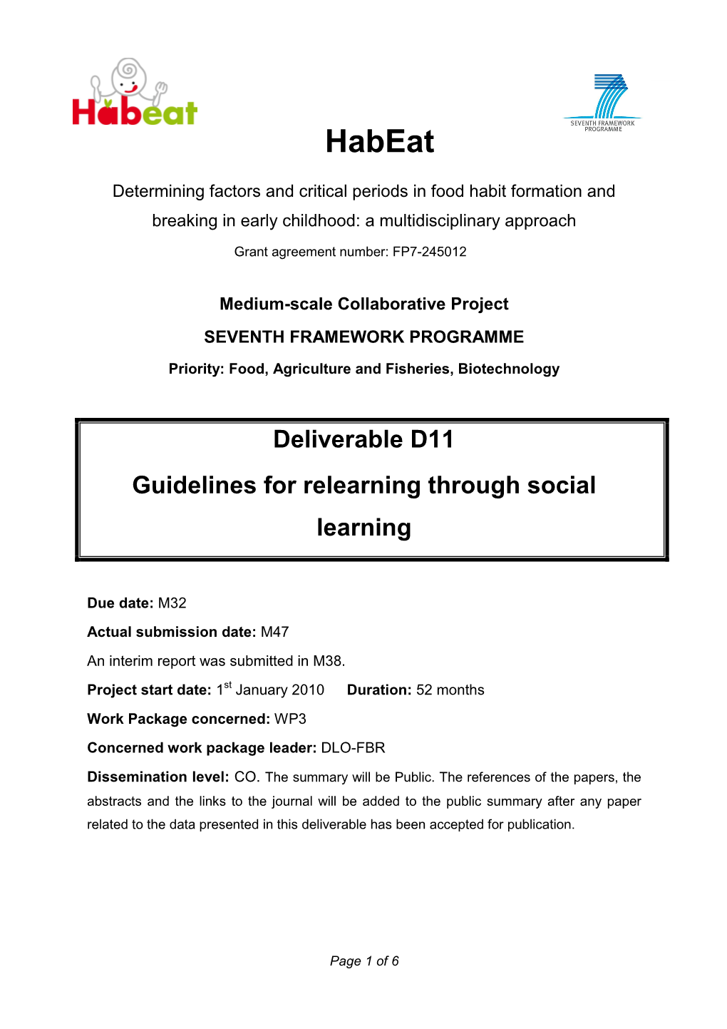 Deliverable D11 Guidelines for Relearning Through Social Learning