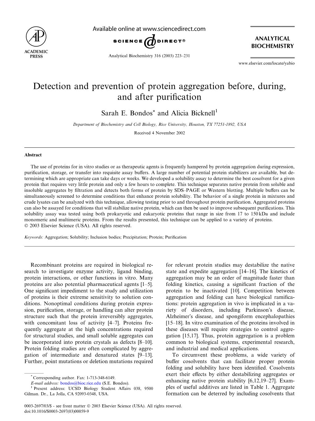 Detection and Prevention of Protein Aggregation Before, During, and After Puriﬁcation