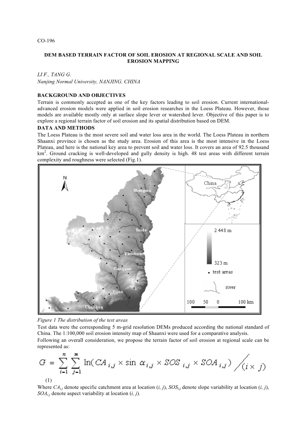 Co-196 Dem Based Terrain Factor of Soil Erosion At