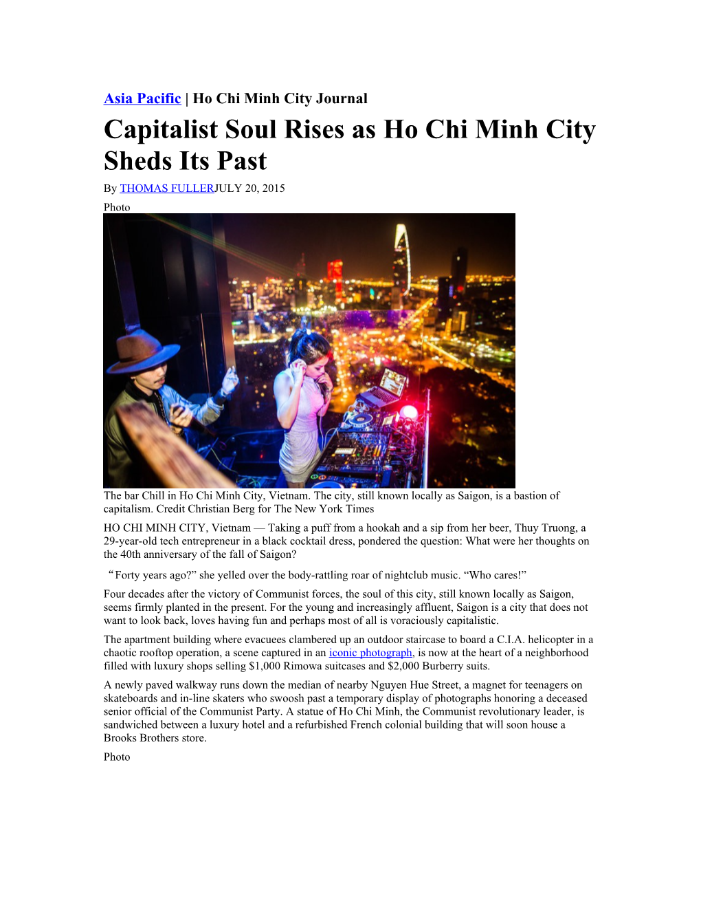 Capitalist Soul Rises Asho Chi Minh City Sheds Its Past