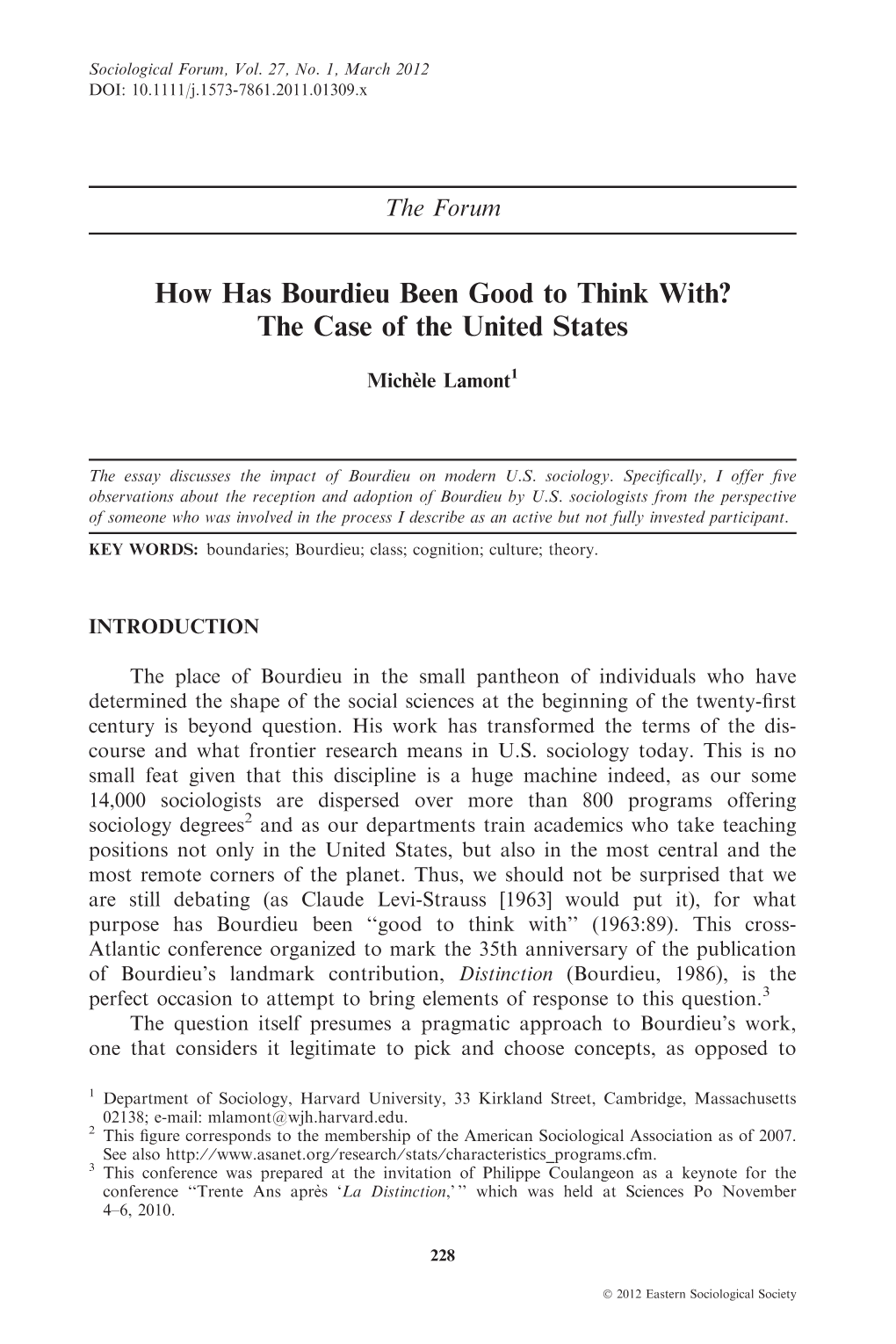 How Has Bourdieu Been Good to Think With? the Case of the United States