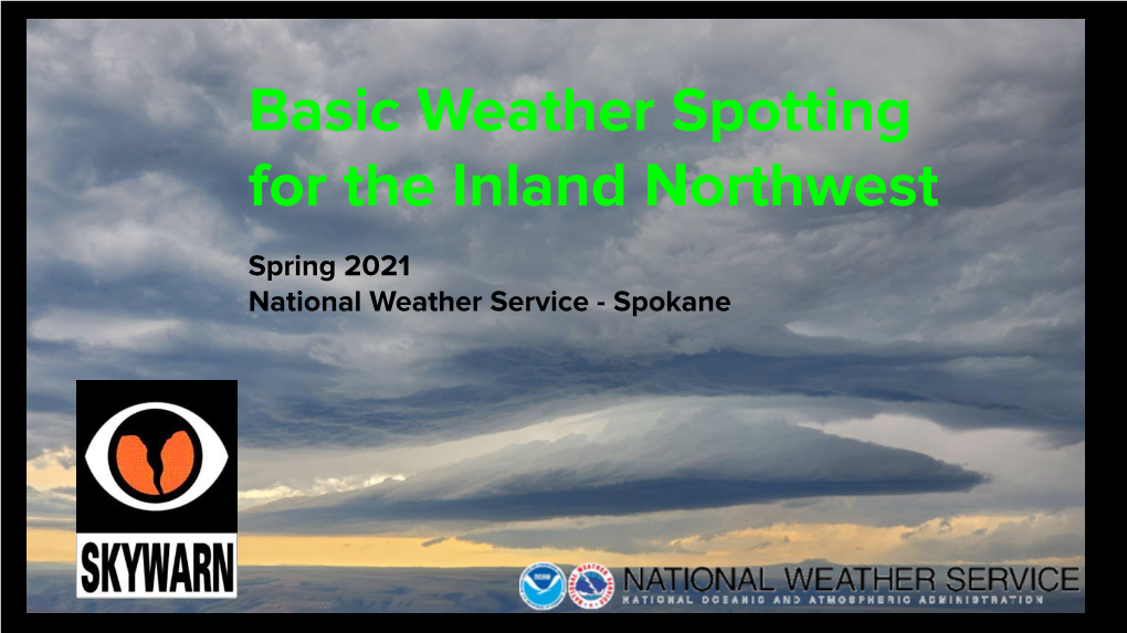 Basic Weather Spotting for the Inland Northwest