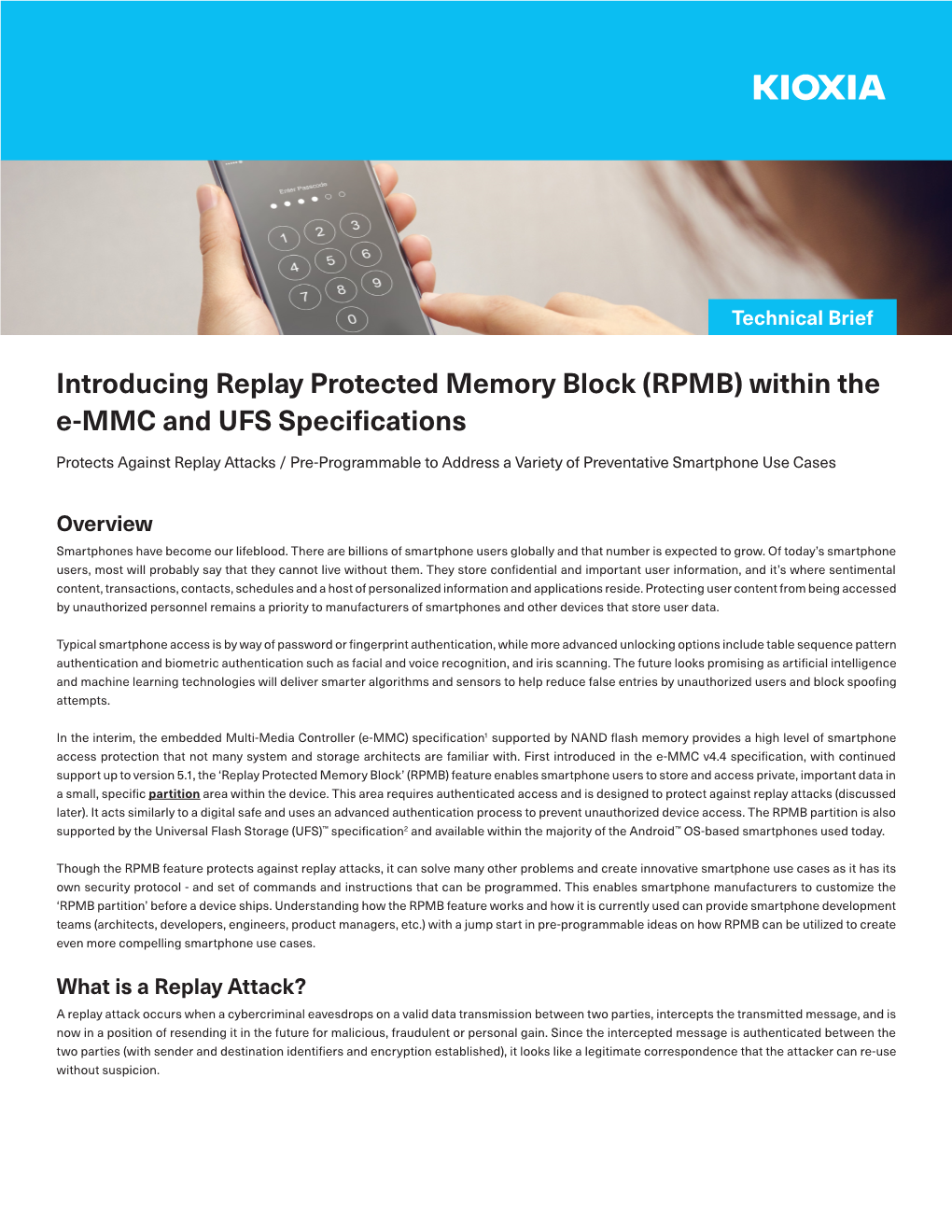 Introducing Replay Protected Memory Block (RPMB) Within the E-MMC and UFS Specifications